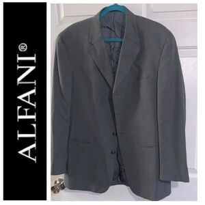 🍾 ALFANI Gray 100% Wool Four Button Blazer 42R